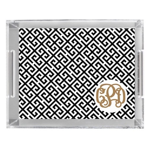 Lucite Tray  11 x 8.5 Monogrammed and Designed by conniption Prints- Choose your style