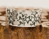 Toe Ring Star Stamped Sterling Silver Galaxy Series