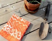 persimmon orange linen towel