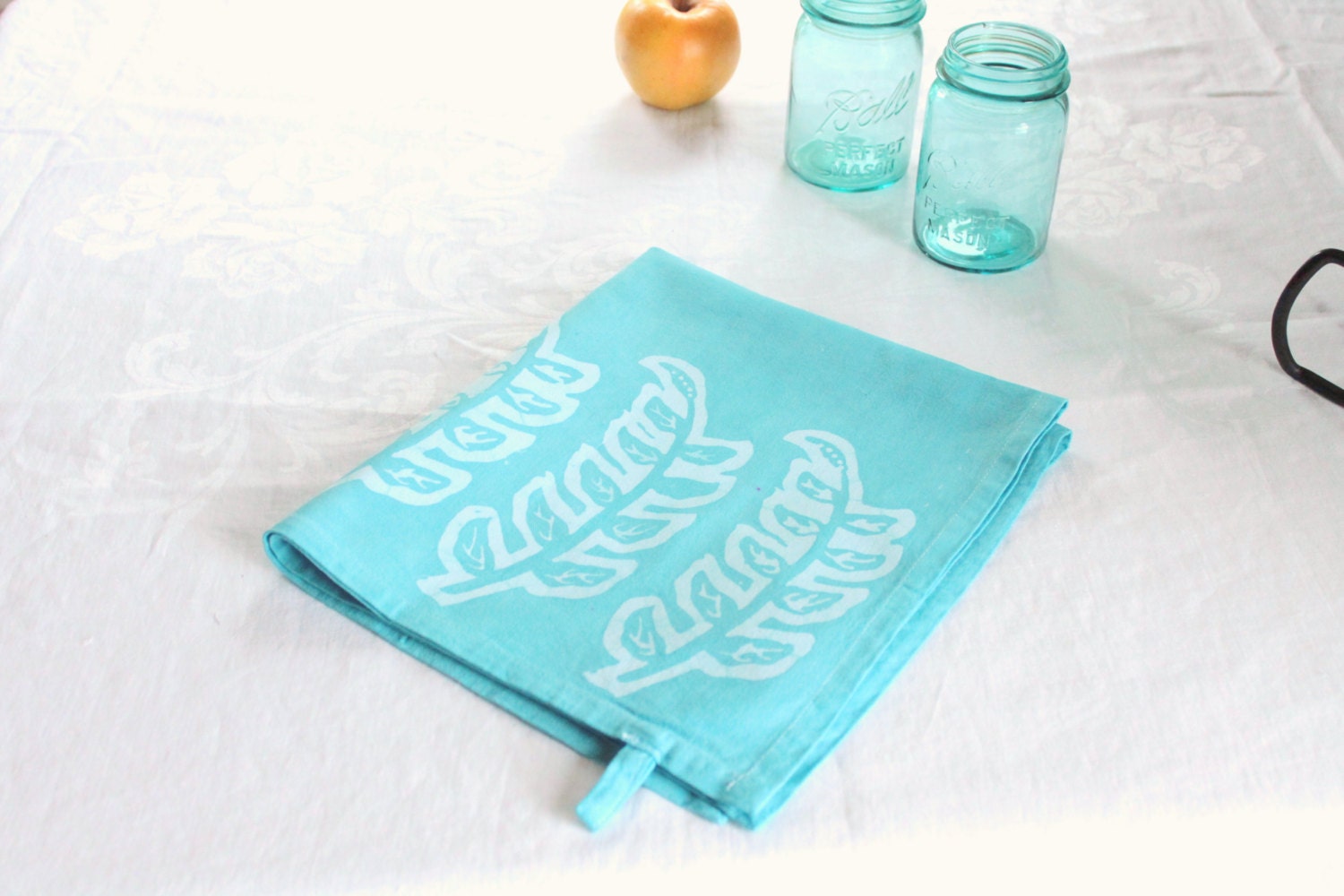 aquamarine seedlins tea towel