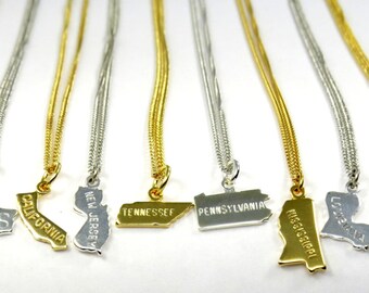Birdhouse Jewelry - State Charm Necklace
