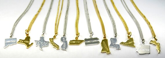 Birdhouse Jewelry - State Charm Necklace
