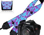 SALE Damask Camera Neck Strap Dslr Camera Strap SLR Padded Camera Strap Nikon Canon etc Purple Blue Black (RTS)