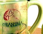 GRANDMA Mug Coffee Cup  with dragonflies and hearts  Ships today for grandmother, grandma