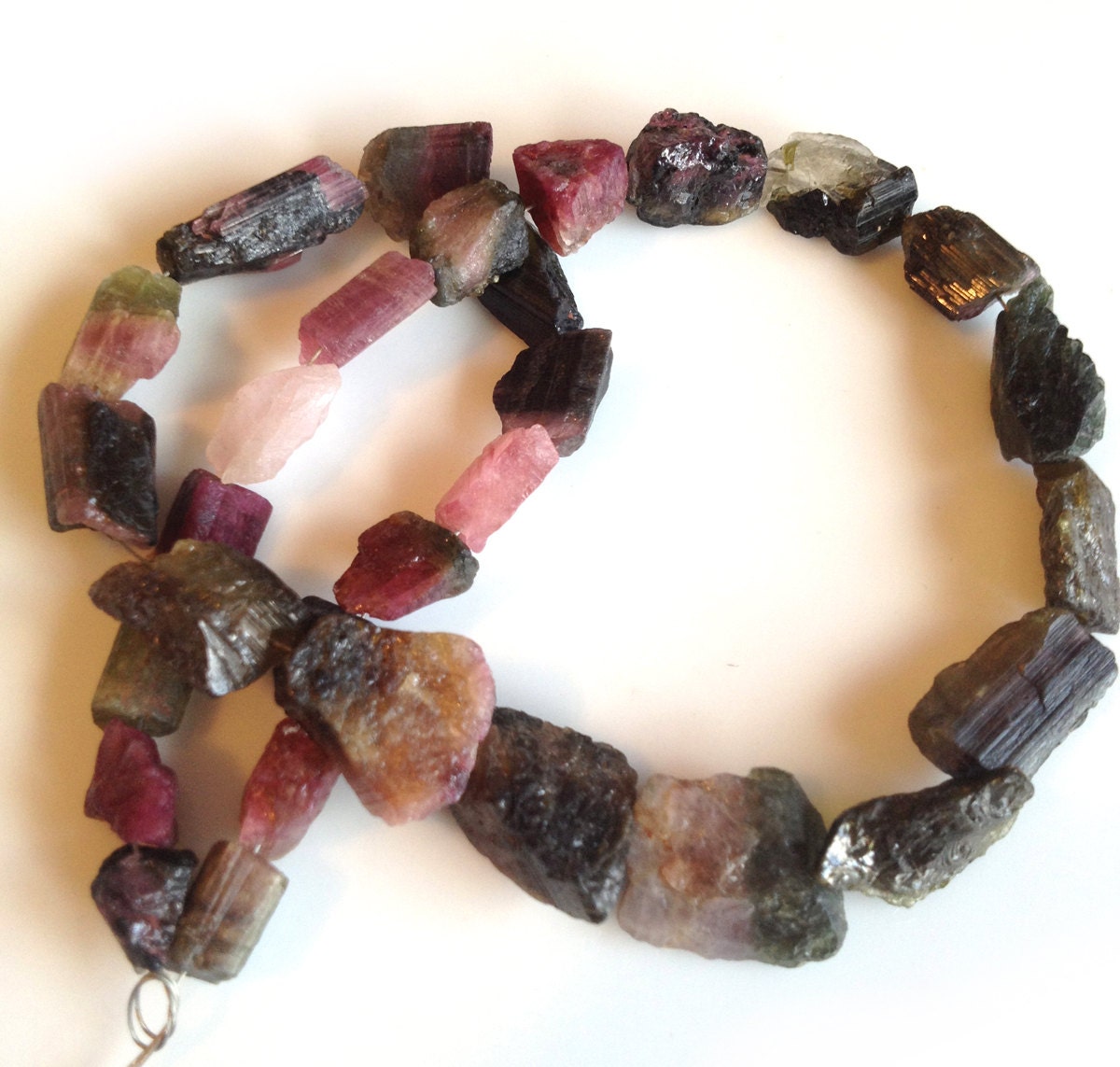 Raw Tourmaline Nuggets, Natural Tourmaline beads, raw gemstones, multi color bead, 13 inches, 5 to 15mm