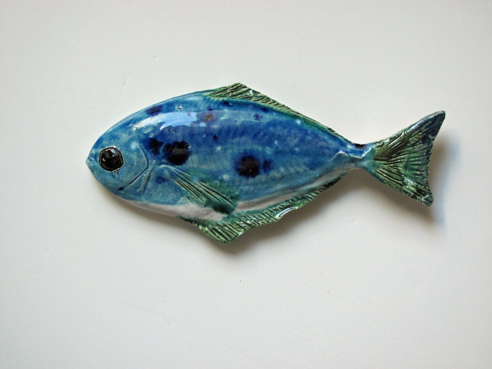 Ceramic fish art Butterfish decorative wall hanging