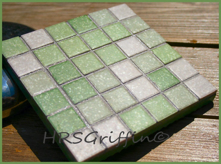 Green and Gray Mosaic Tile Trivet