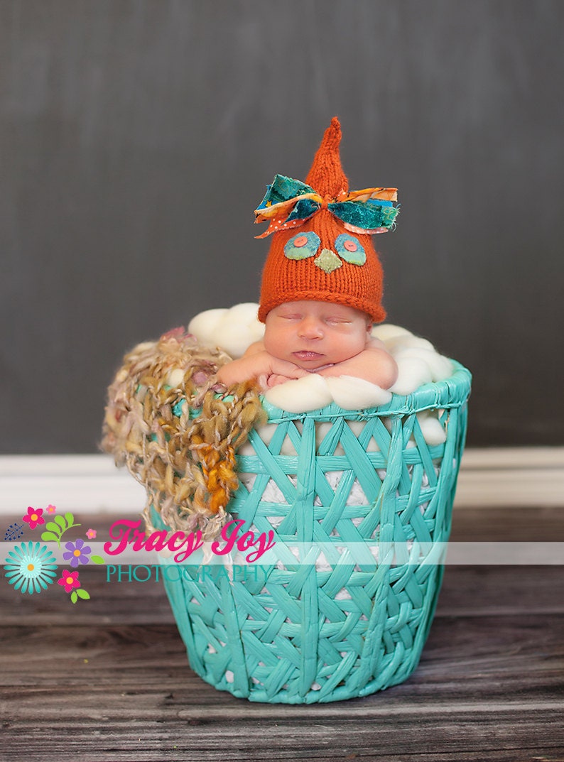 FuNKy Unigender Newborn CUCKOO CAP Baby Boy Girl BiRd Hat PHoTo PRoP Orange CHiCk BeANiE Pick Colors KNit to ORDeR Take Home Shower Gift