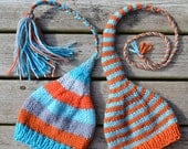 SALE Coordinating TWiN HaT SeT Boy Girl Newborn Baby PHoTo PRoPs - PiCk Any 1 FaSHiOn CoNSCiOus and 1 MuNCHKiN CaP - Knit to Order PiCk CoL