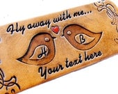 Custom Leather Luggage Tag Personalized Fly Away With Me