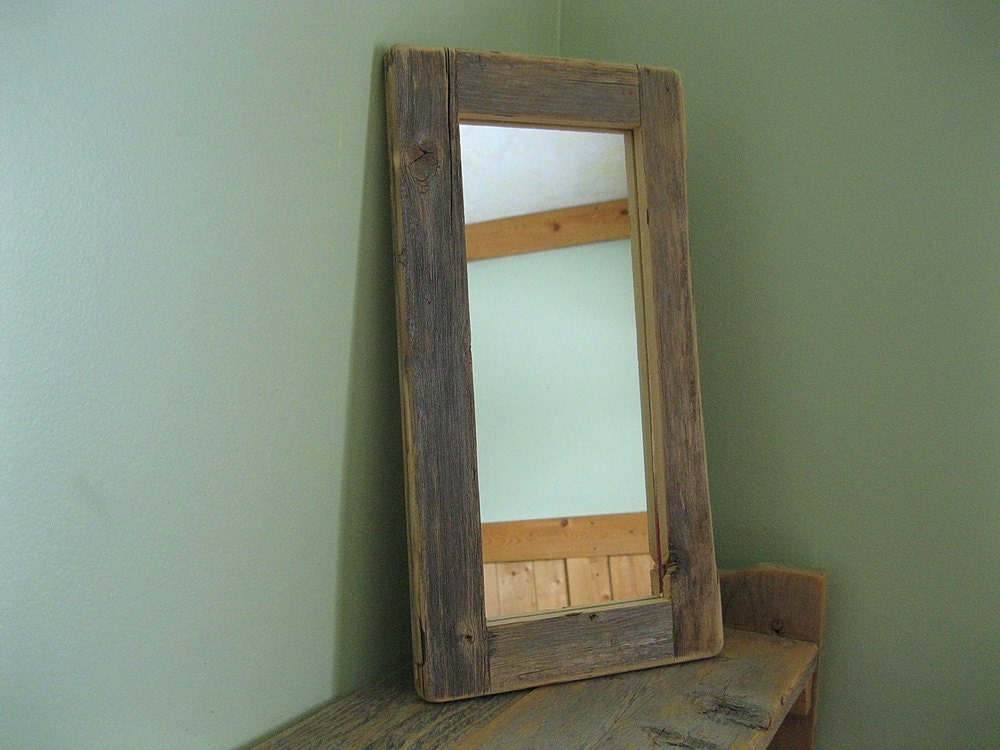 Reclaimed Barnwood MIRROR ..from weathered wood ..rustic refined