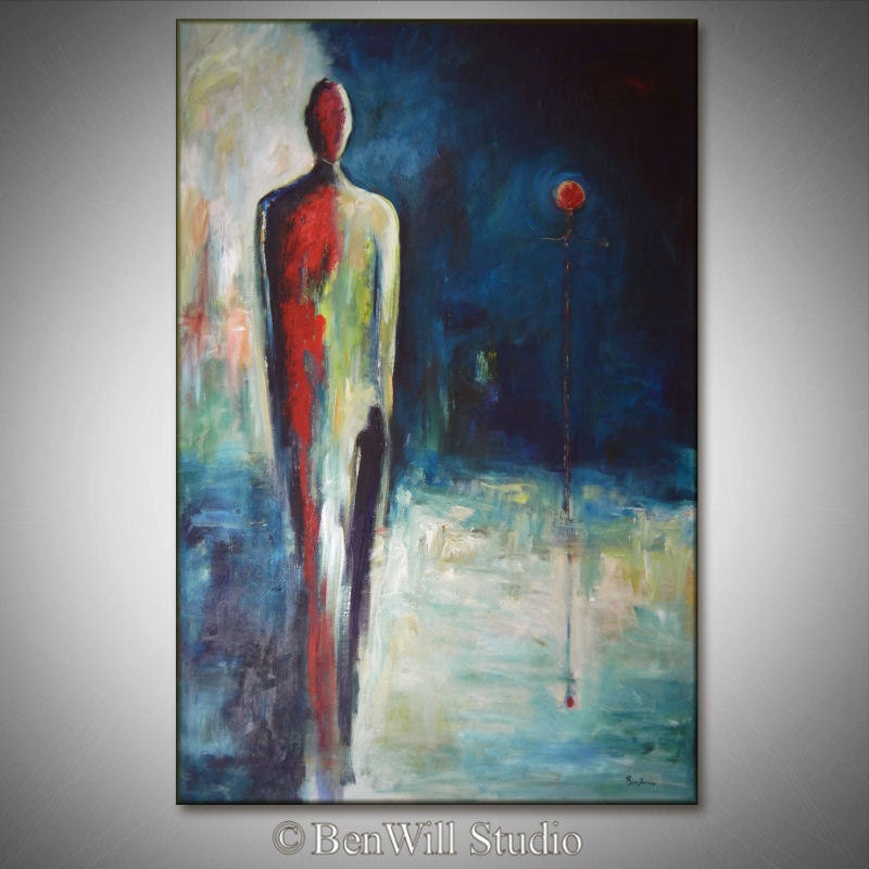 Original HUGE Abstract Painting FIGURATIVE Contemporary Art 60x40 - LARGE Wall Art by BenWill