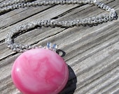 Silver and Pink Nebula Necklace