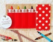 Crayon Wallet / Crayon Roll: Sock Monkeys - arts & crafts coloring travel toy / travel game - Sale take 20% off