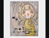 Print of my original mixed media painting - Peace Within