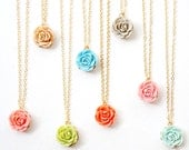 Little Garden Rose Charm Necklace