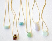 Little Gemstone Gold or Silver Filled Necklace