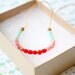 Pink and Red Color Block Skinny Strand gold filled Necklace