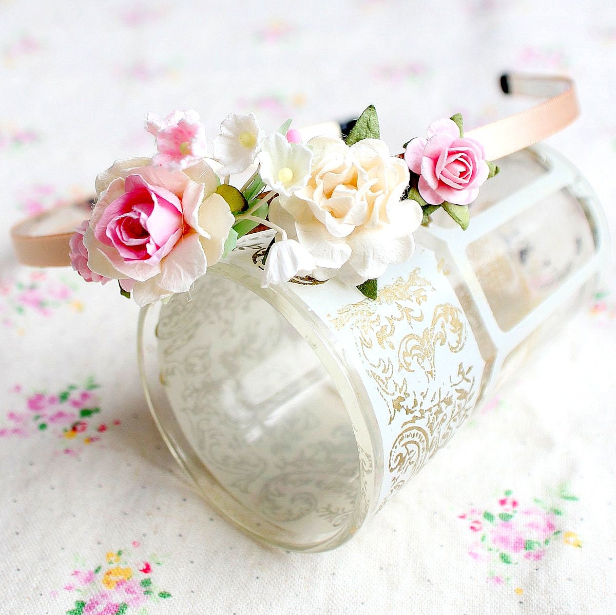 Pink Rose Headband