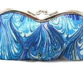 Eyeglass Purse Fabric Cobalt Purple Swirl