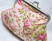 Pocket Purse Vintage Seaside Cottage Pink