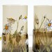 Set of 2 Smoky Brown Glass Tumblers - Daisies, Botanical Collection
