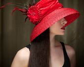 Red Hat Kentucky Derby Hat Sun Hat