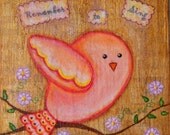 SUMMER SALE ORIGINAL Art, Remember to Sing, Birds, Spring, Inspirational Art, Nature Art, Mixed Media Art