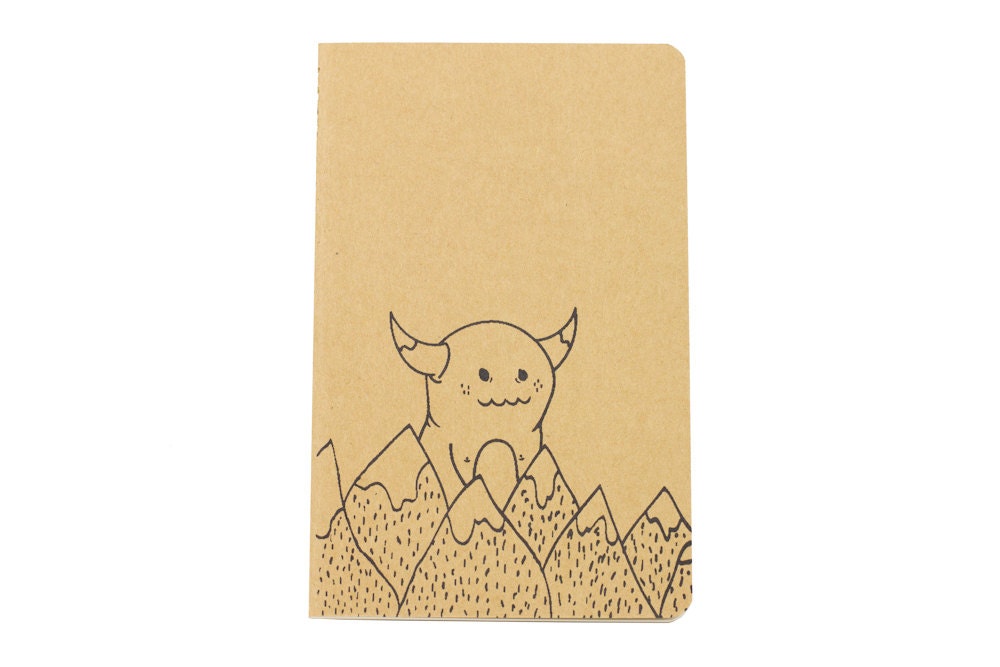 Mountain Monster Notebook Screen Printed Pocket Moleskine Cahier