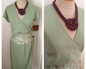 Vintage Mint green wrap Dress