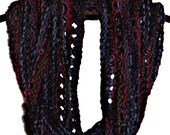 Sale Hand Knit Mobius Infinity Wool Scarf Multi Color Browns,Blue, Red, Purple Free Shipping in the USA