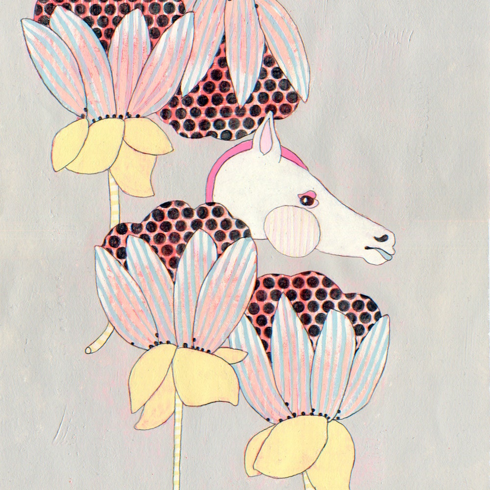 Original Painting on Paper-  Horse - Art