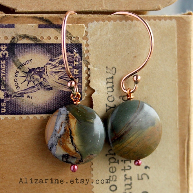 Picasso Jasper and Copper earrings 2