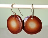 Earrings - shades of brown circles in polymer clay
