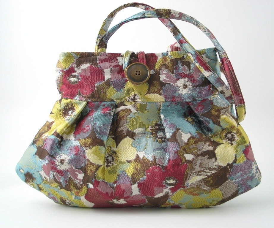 floral handbag- small tote- shoulder bag- sexy spring purse