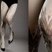 NEW light grey one size Birds and Ladies full length closed toe printed tights pantyhose