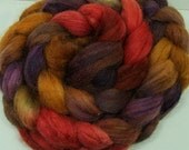 Hand Dyed Alpaca Merino Tussah Fiber Baked Apple Multi Color Luscious Complex Color