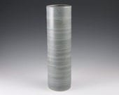 Tall Cylinder Vase in Steel Grey No. 6 - Large Porcelain Vase