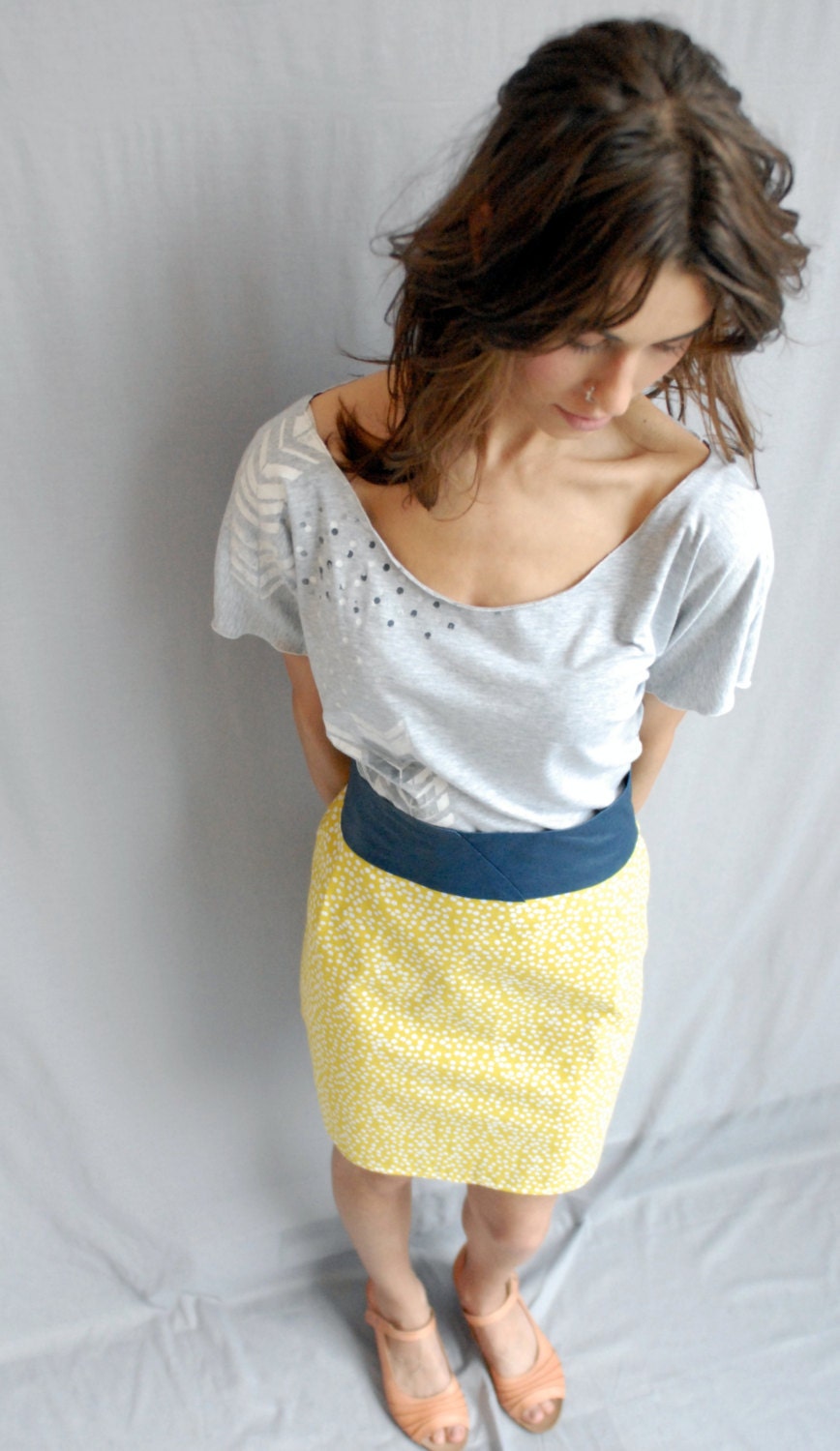 Picnic skirt,  Lotta Jansdotter print,  Free shipping