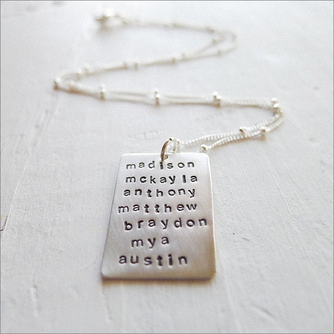 Family Necklace Personalized with up to 10 Names