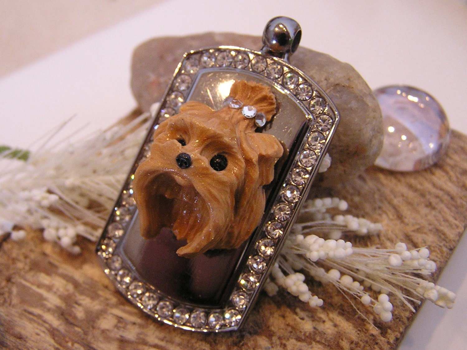 Yorkie - Yorkshire Terrier Blinged Out Dog Tag Pendant - NanjoDogz