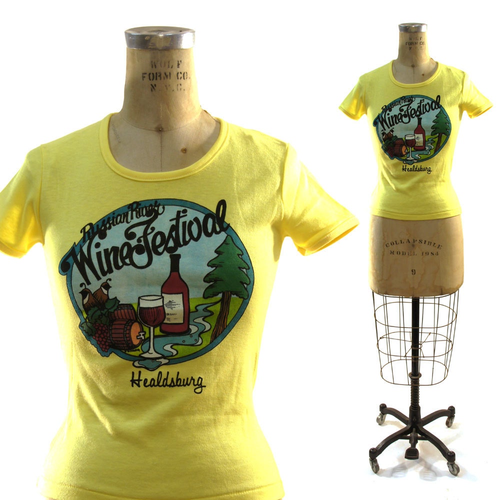 UNWORN Vintage Russian River Wine Festival T-Shirt / 1970s / 1980s / Women's Small