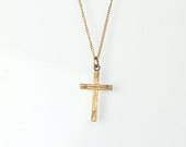 Victorian Gold Filled Cross Pendant Necklace