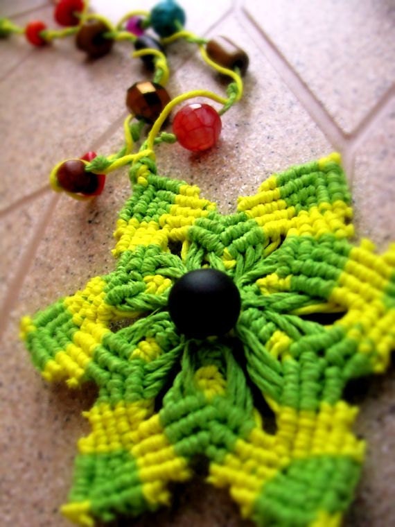 Soledad Mandala Macrame Hemp Necklace