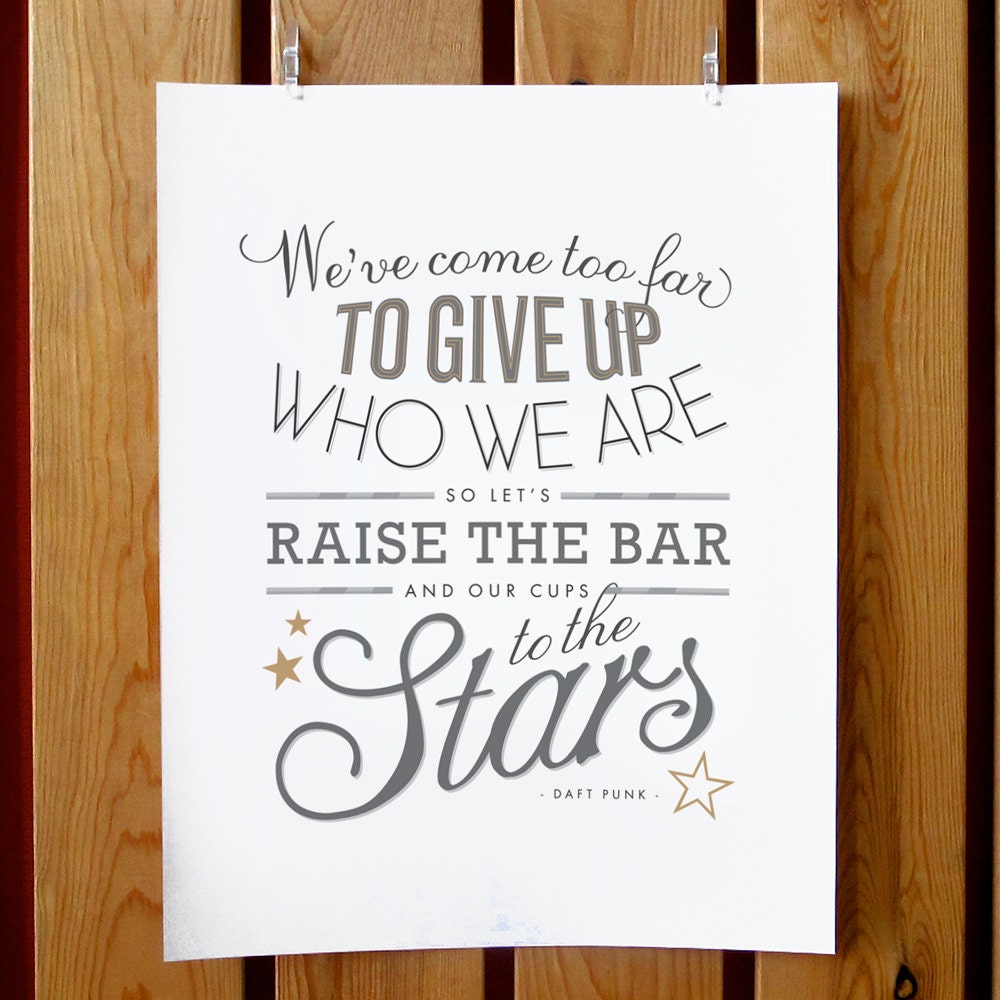 Get Lucky (Daft Punk) Lyrics Print 11x14