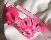 Neon Pink Bandana Bow Tie Headband