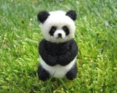 Needle Felted Panda Bear Miniature Figure