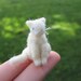 Needle Felted Miniature Cat White Kitty Tiny Figure