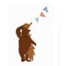 greeting card  bear with 2 cubs dad banner