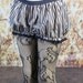 Size Medium White, Black, and Gold Circus Stripe- Bloomettes with  Dainty Lace Trim